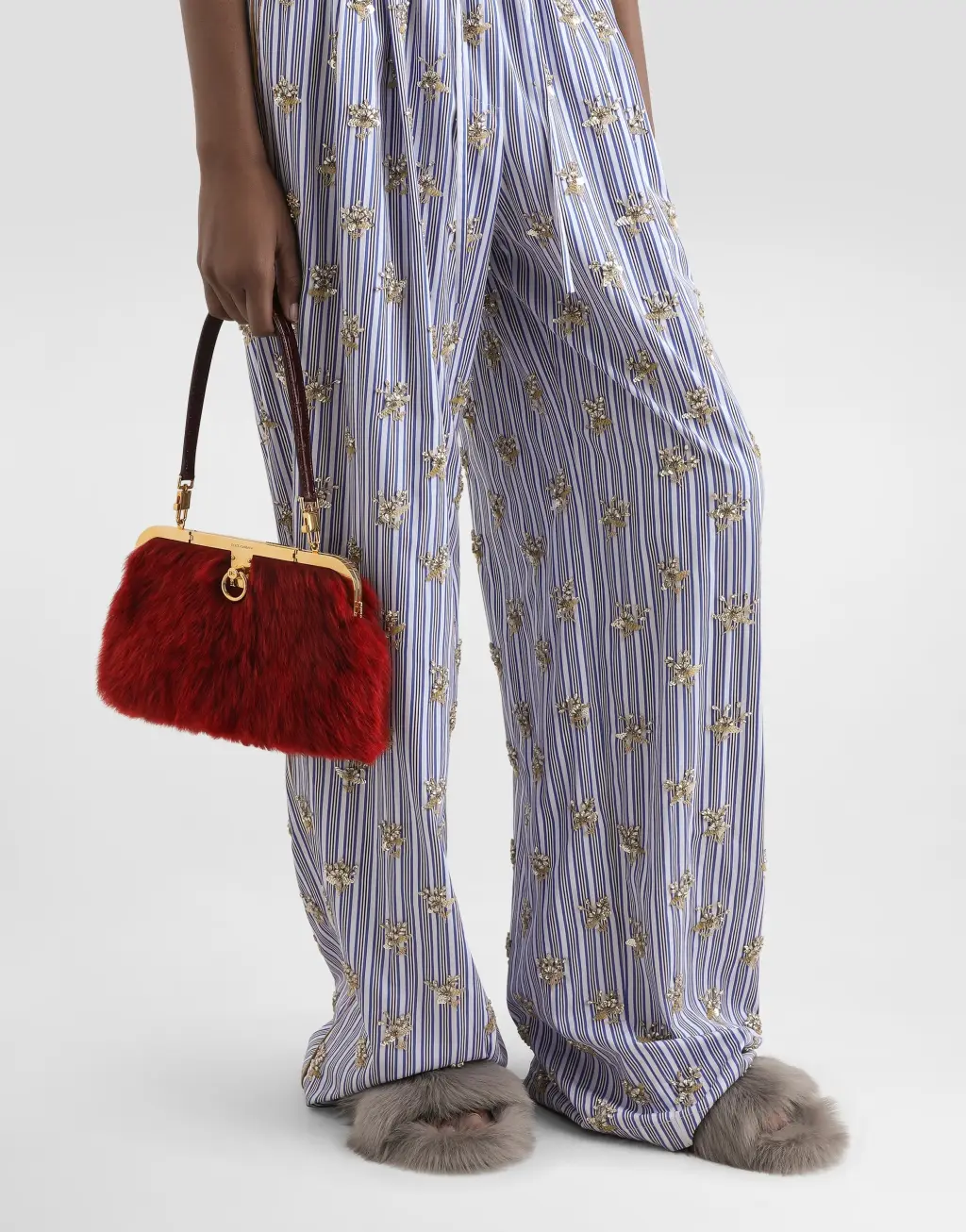 Amanda 羊皮与鳄鱼皮革手袋