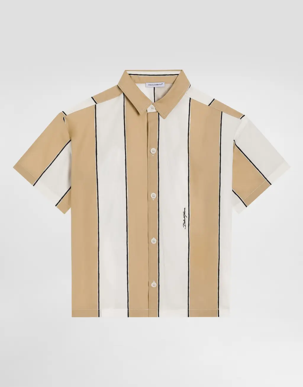 条纹印花府绸衬衫