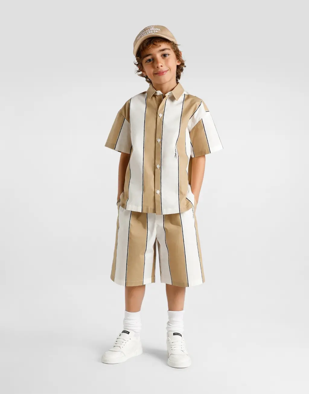 条纹印花府绸衬衫