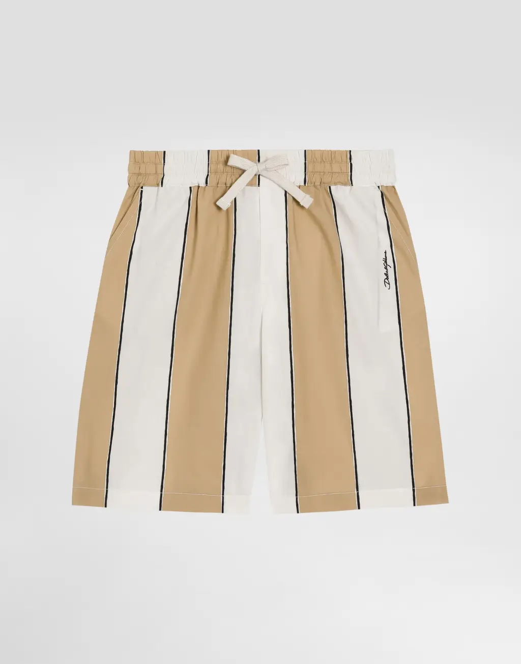 条纹印花府绸百慕大短裤