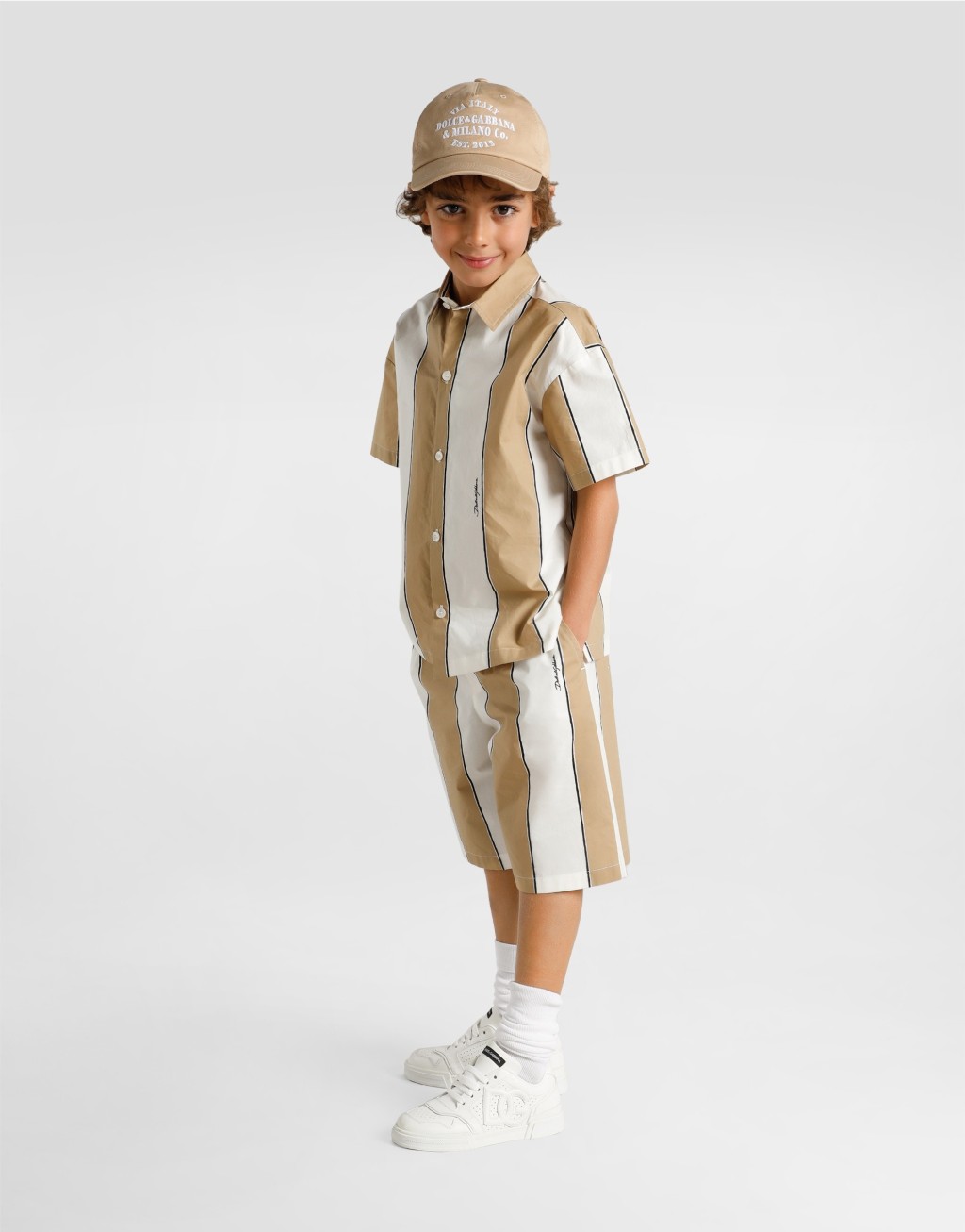 条纹印花府绸百慕大短裤7