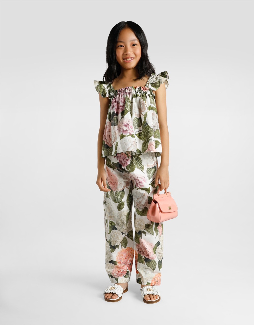 绣球花印花府绸长裤2