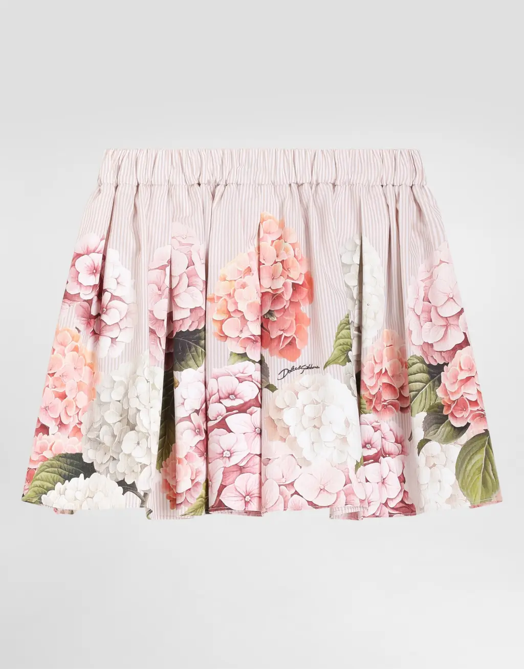 绣球花印花帆布半身裙