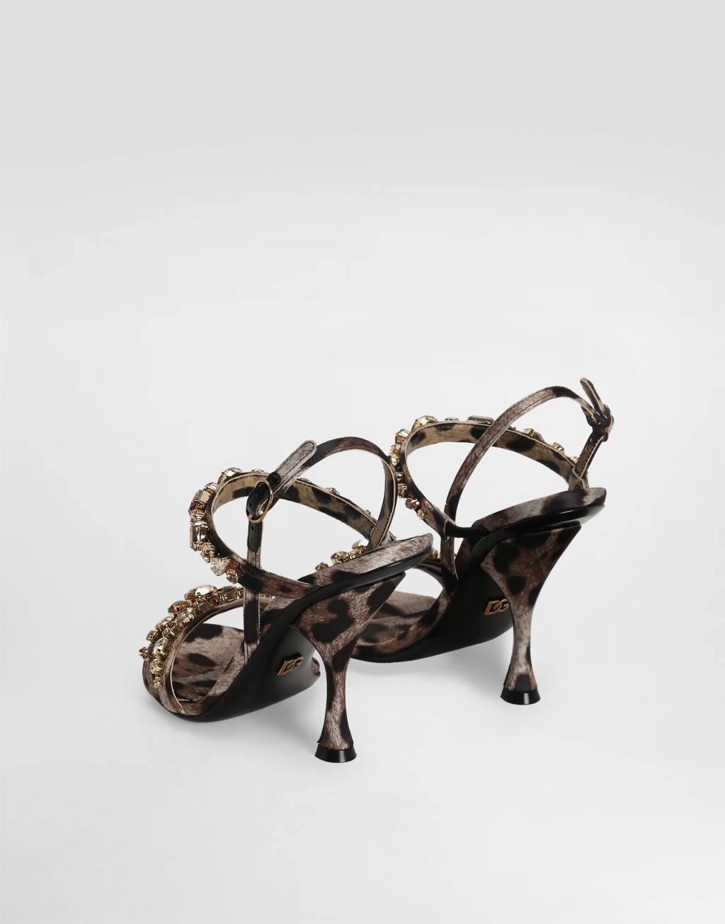 豹纹缎面装饰凉鞋3