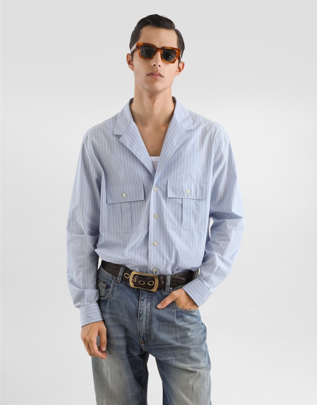 Martini 条纹棉质衬衫4