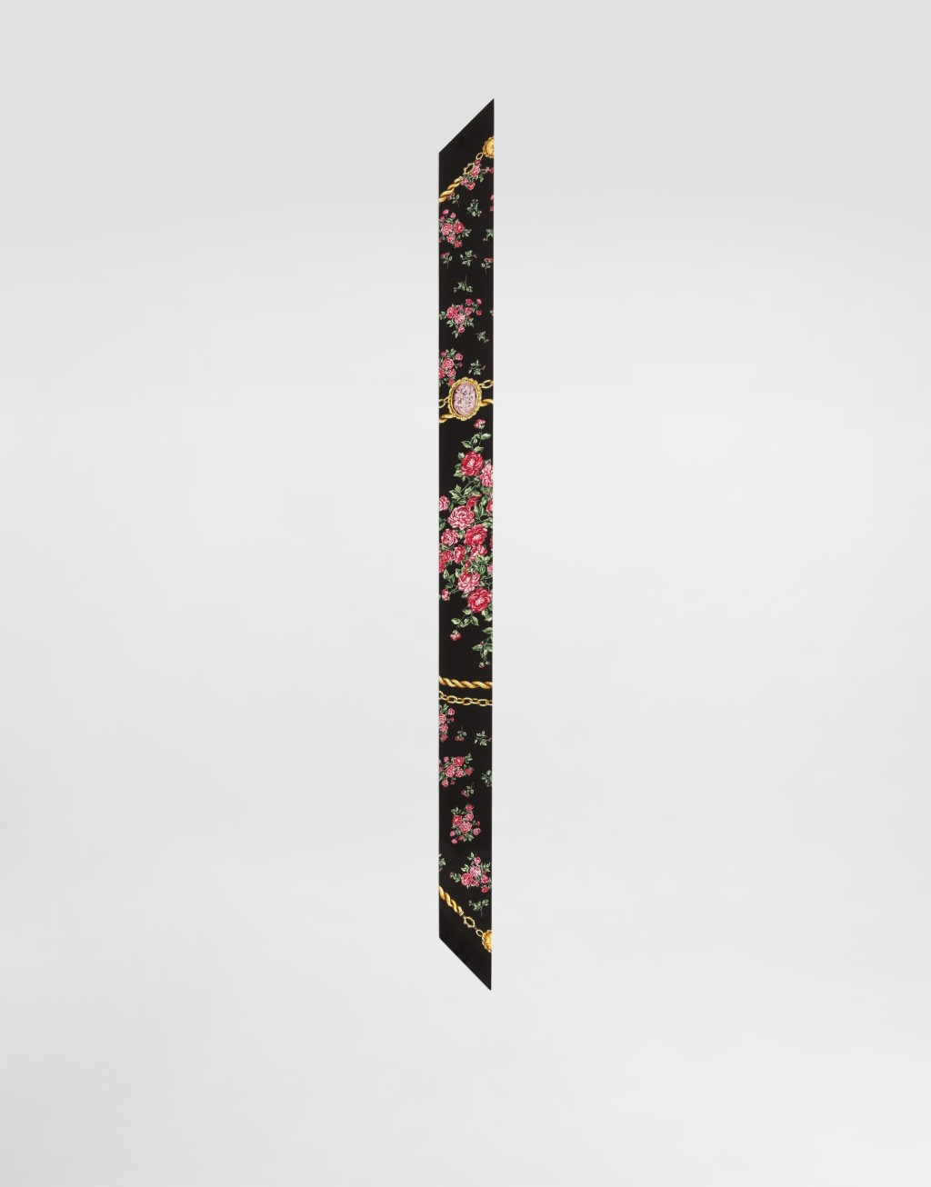 6X100 玫瑰印花真丝斜纹发带2