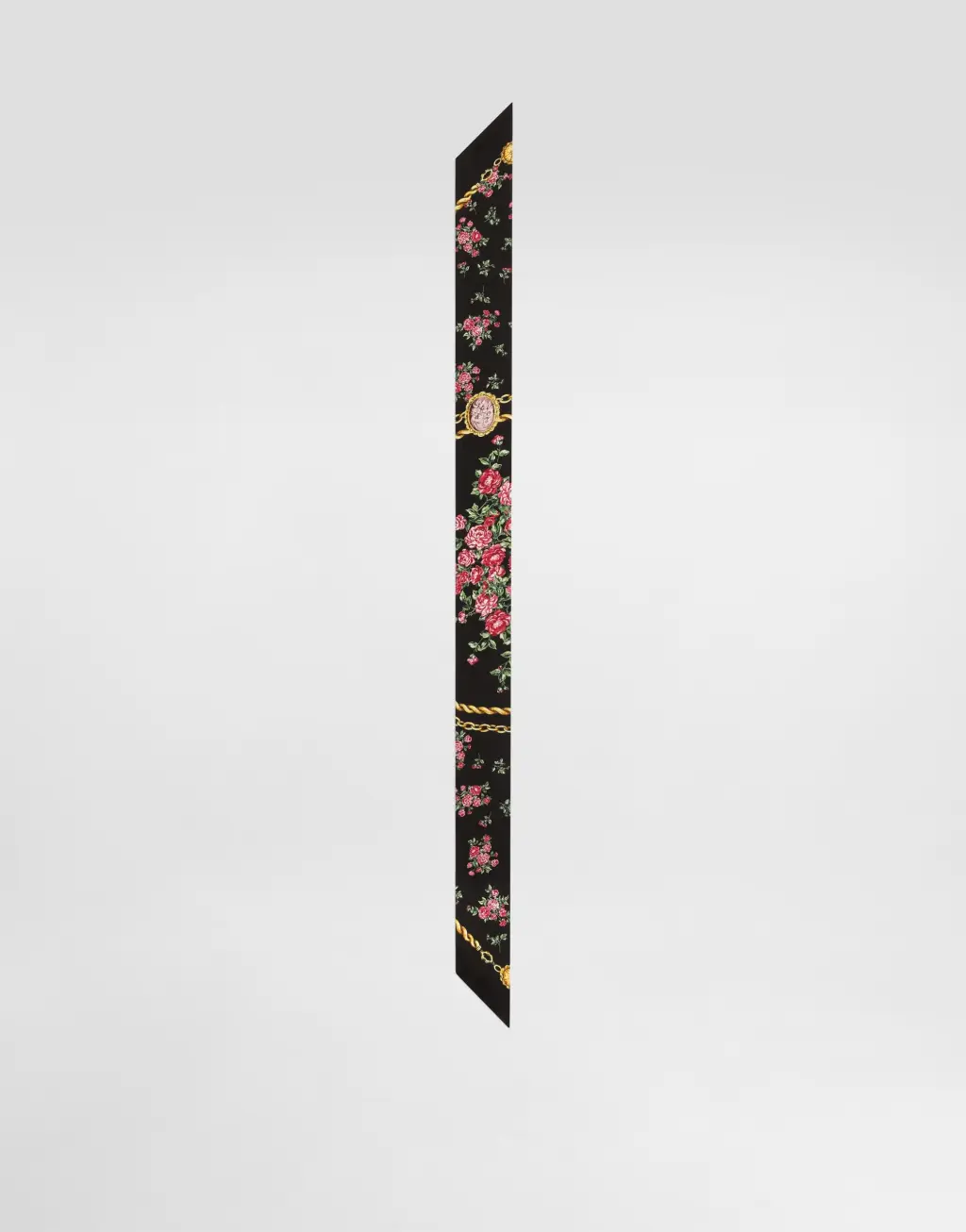 6X100 玫瑰印花真丝斜纹发带