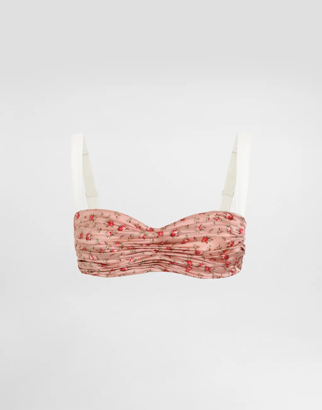 文胸 缎布 饰以蕾丝 小玫瑰印花