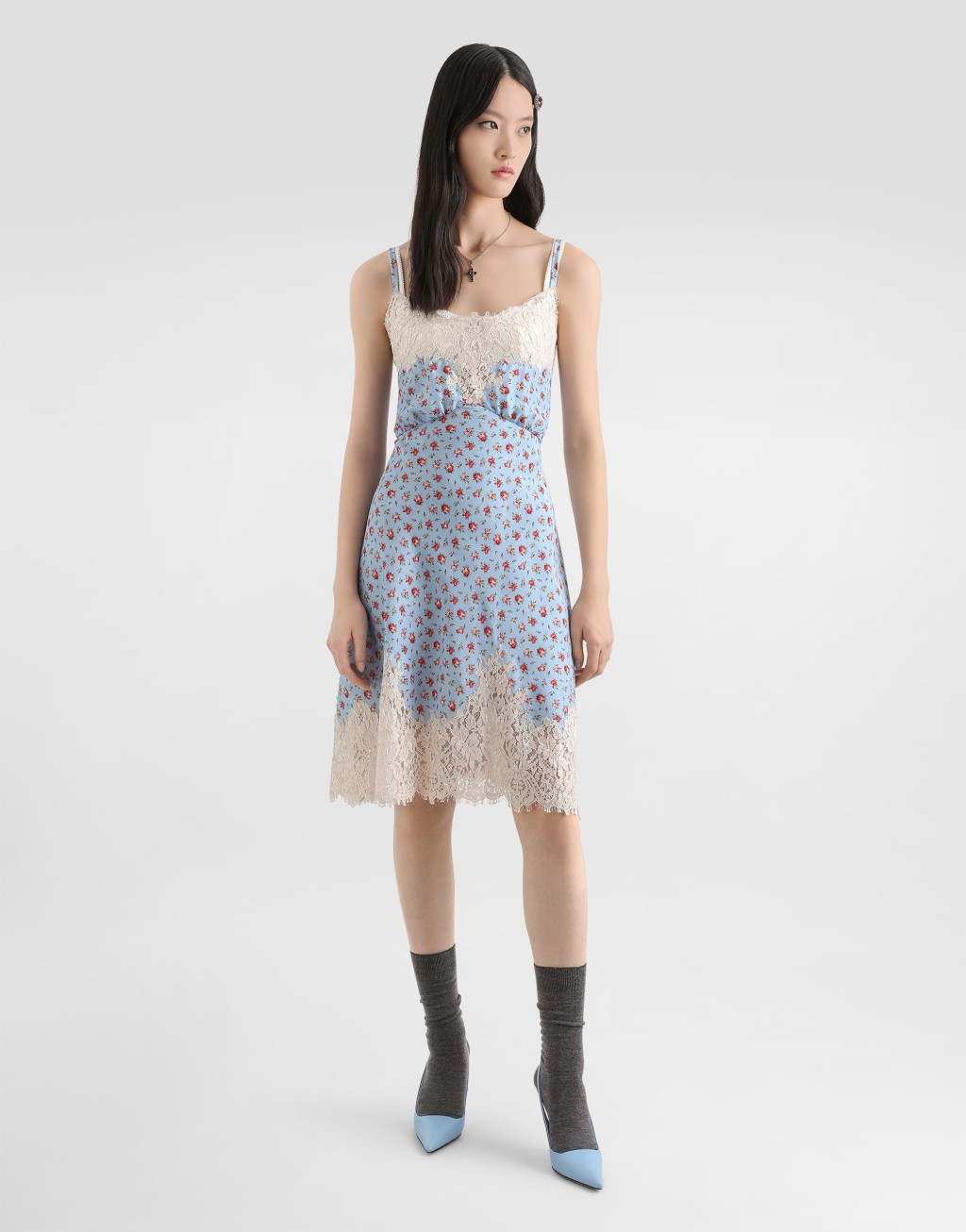 连衣裙 哈博泰真丝 玫瑰小花印花2