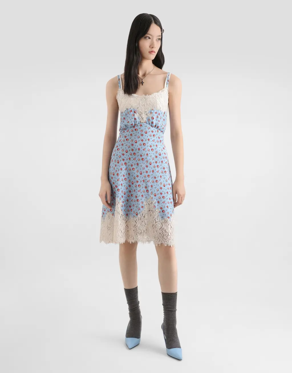 连衣裙 哈博泰真丝 玫瑰小花印花