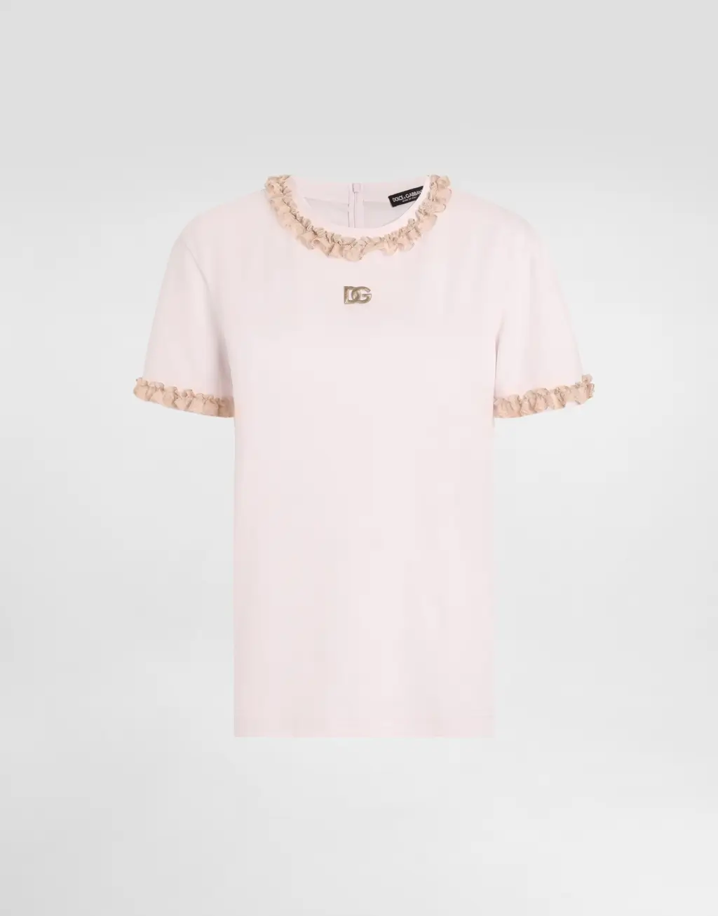 针织T恤 饰以蕾丝与刺绣