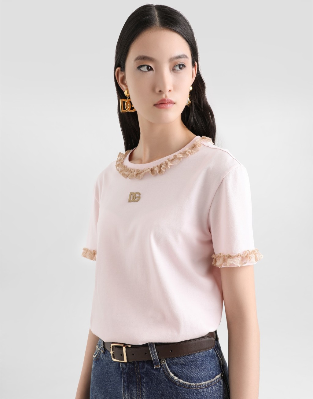 针织T恤 饰以蕾丝与刺绣4