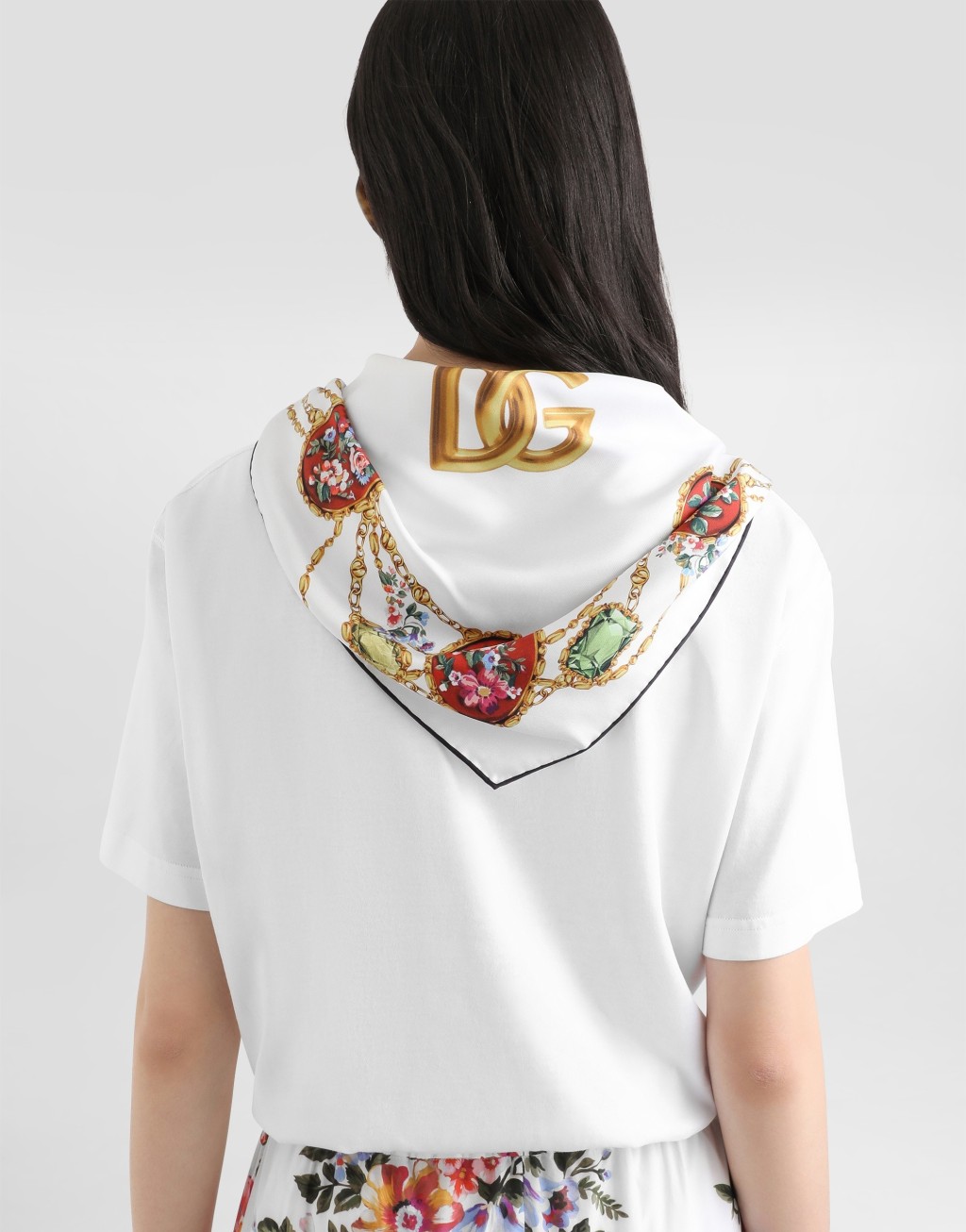 Jersey T恤 饰以围巾与DG刺绣5