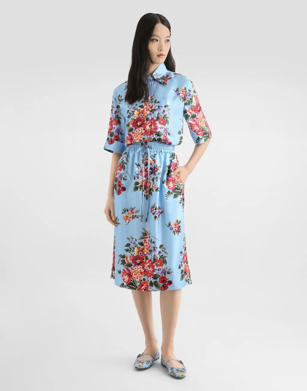 长半身裙 花束印花