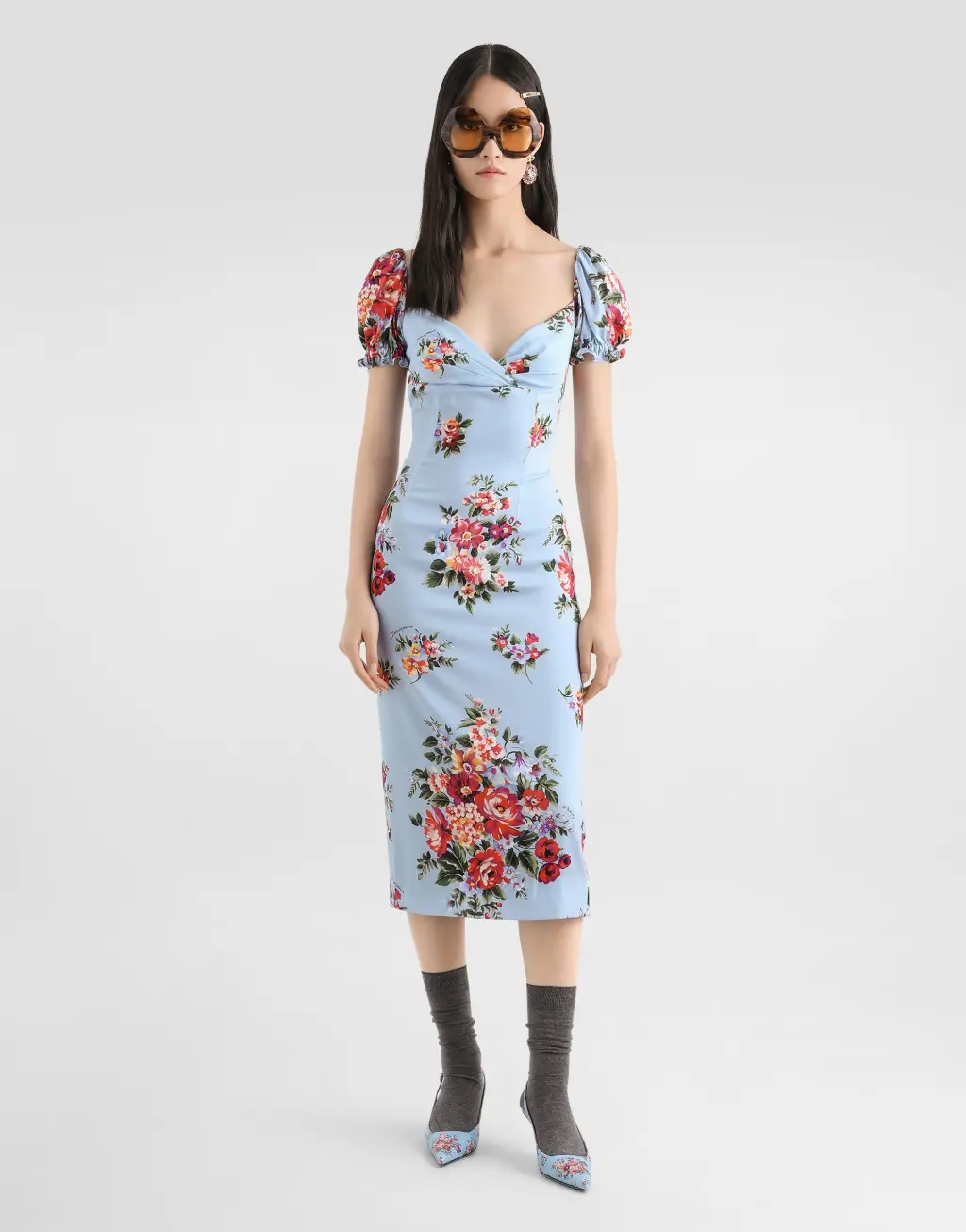 花束印花连衣裙