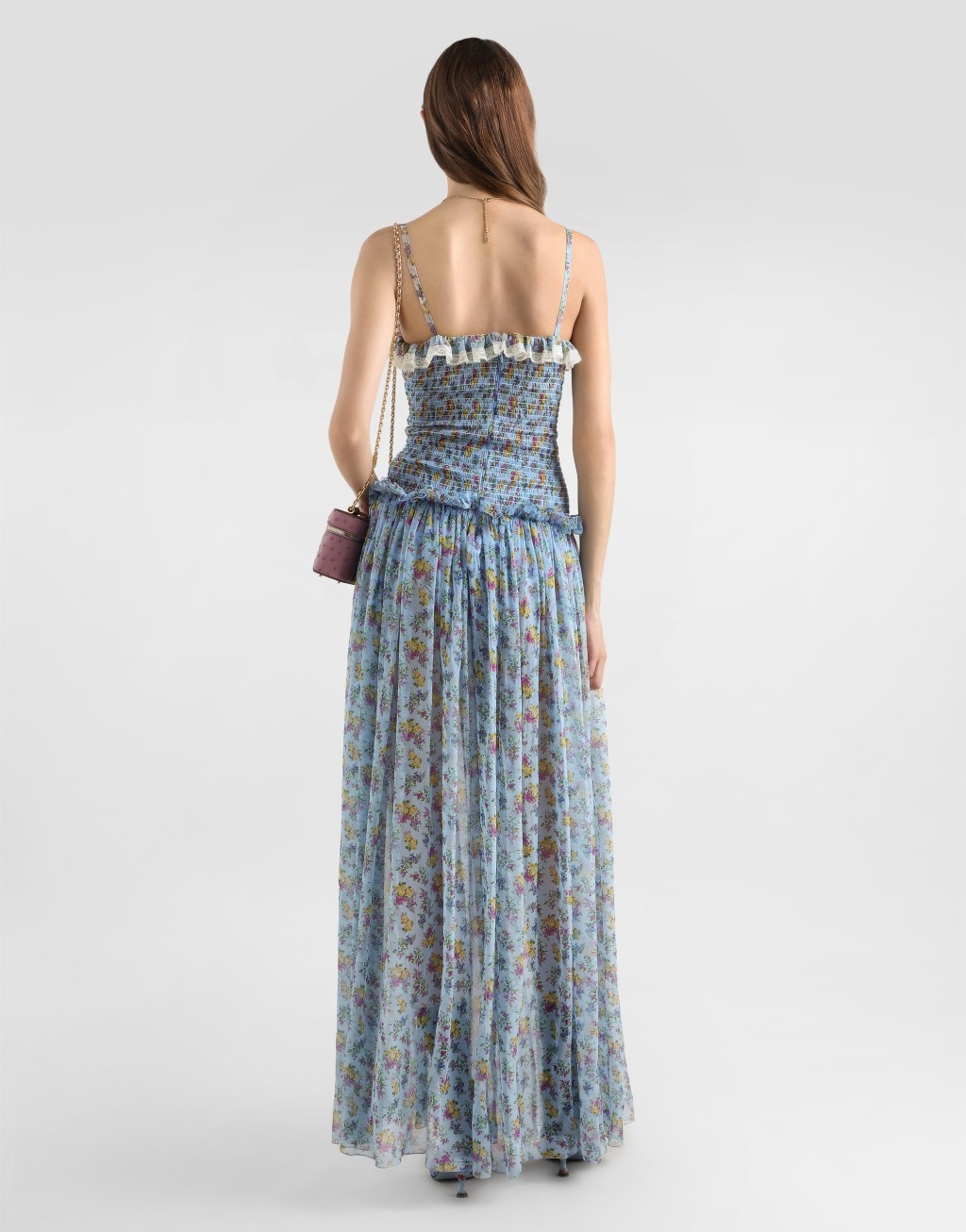 雪纺小碎花印花连衣裙3