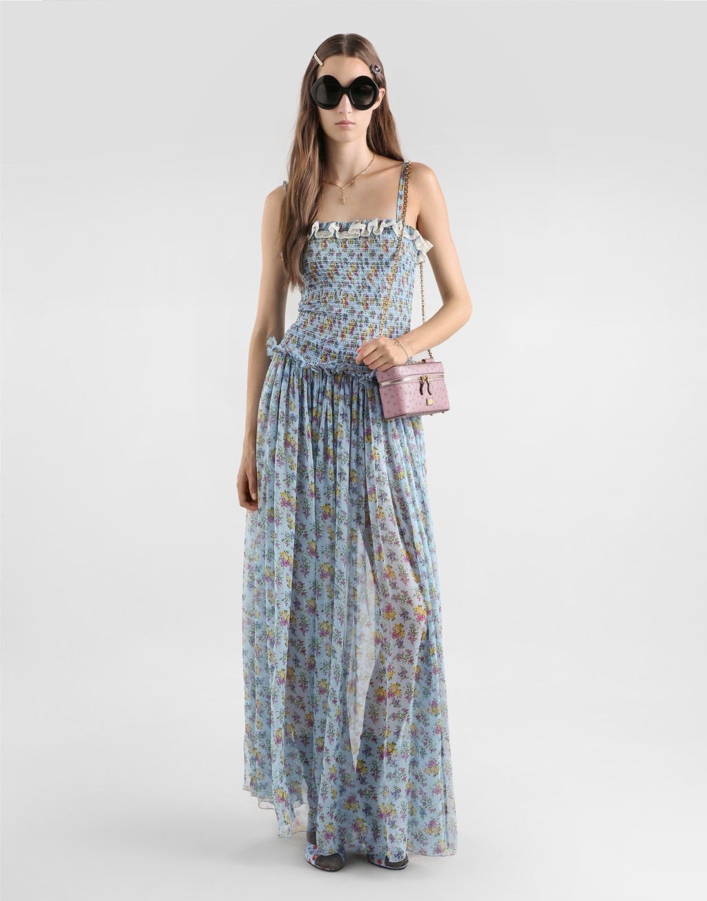 雪纺小碎花印花连衣裙2