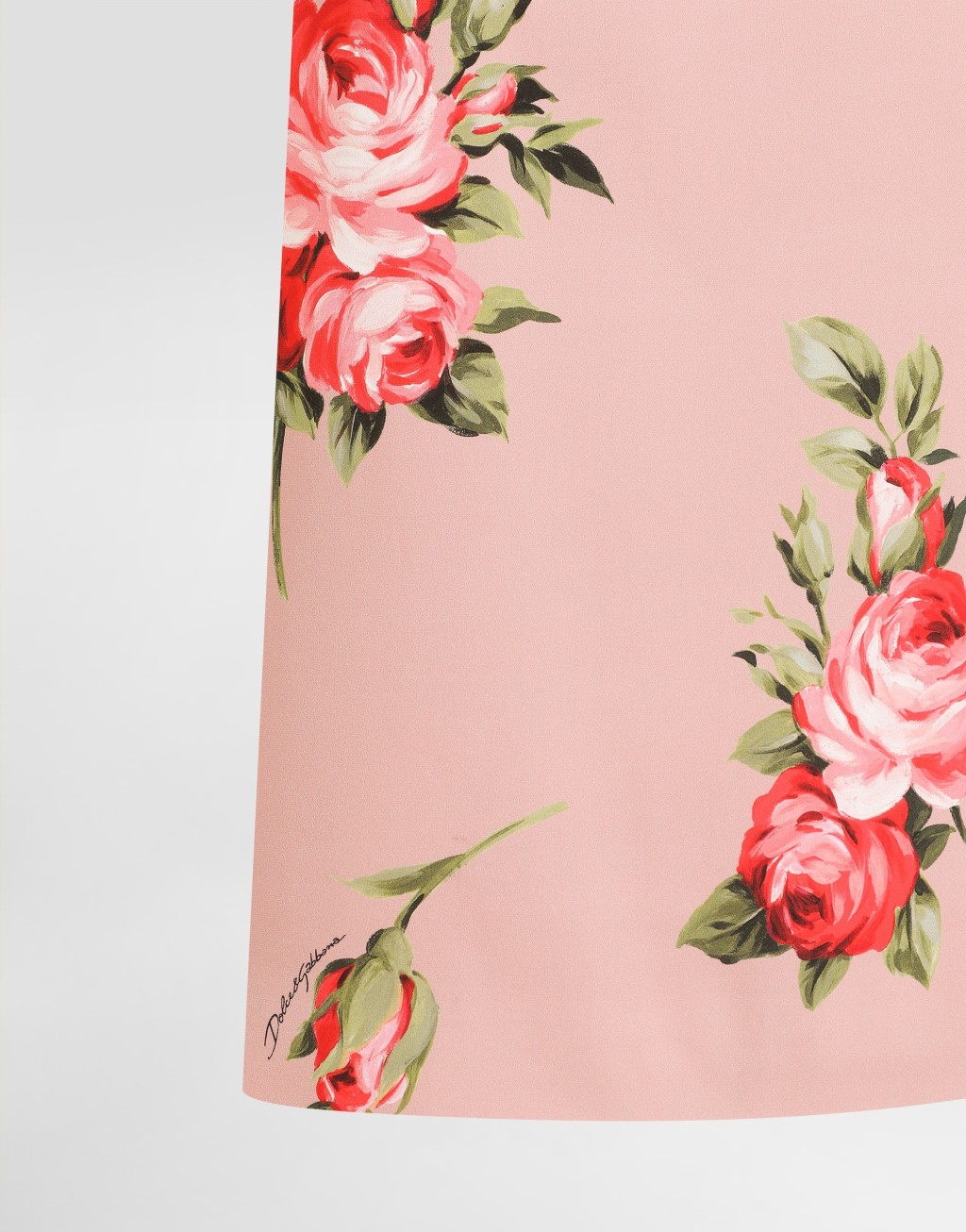 玫瑰花束印花直筒半身裙3