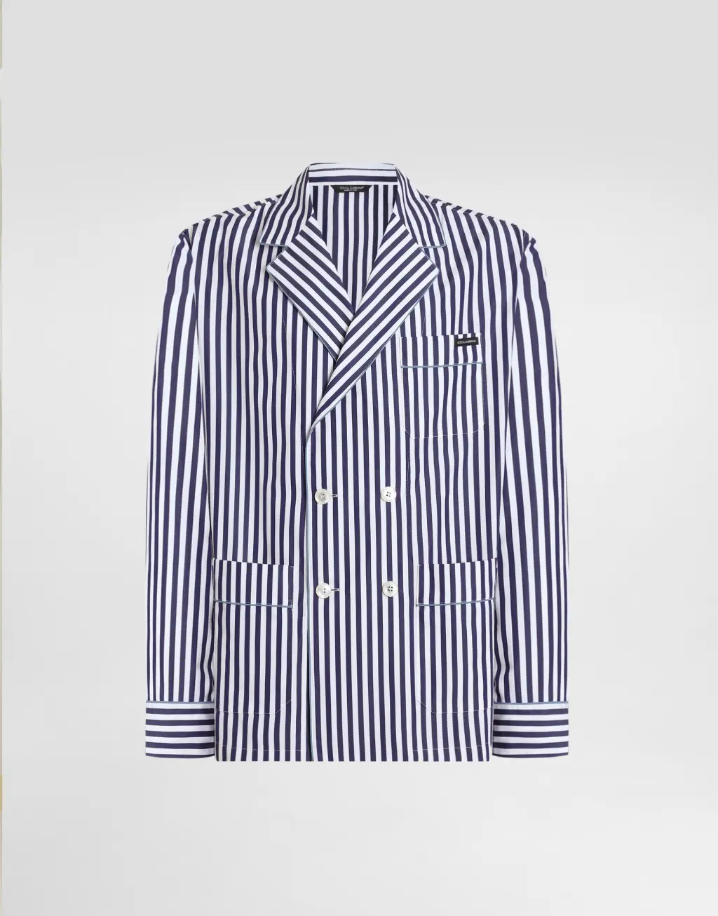 条纹府绸梳妆袍