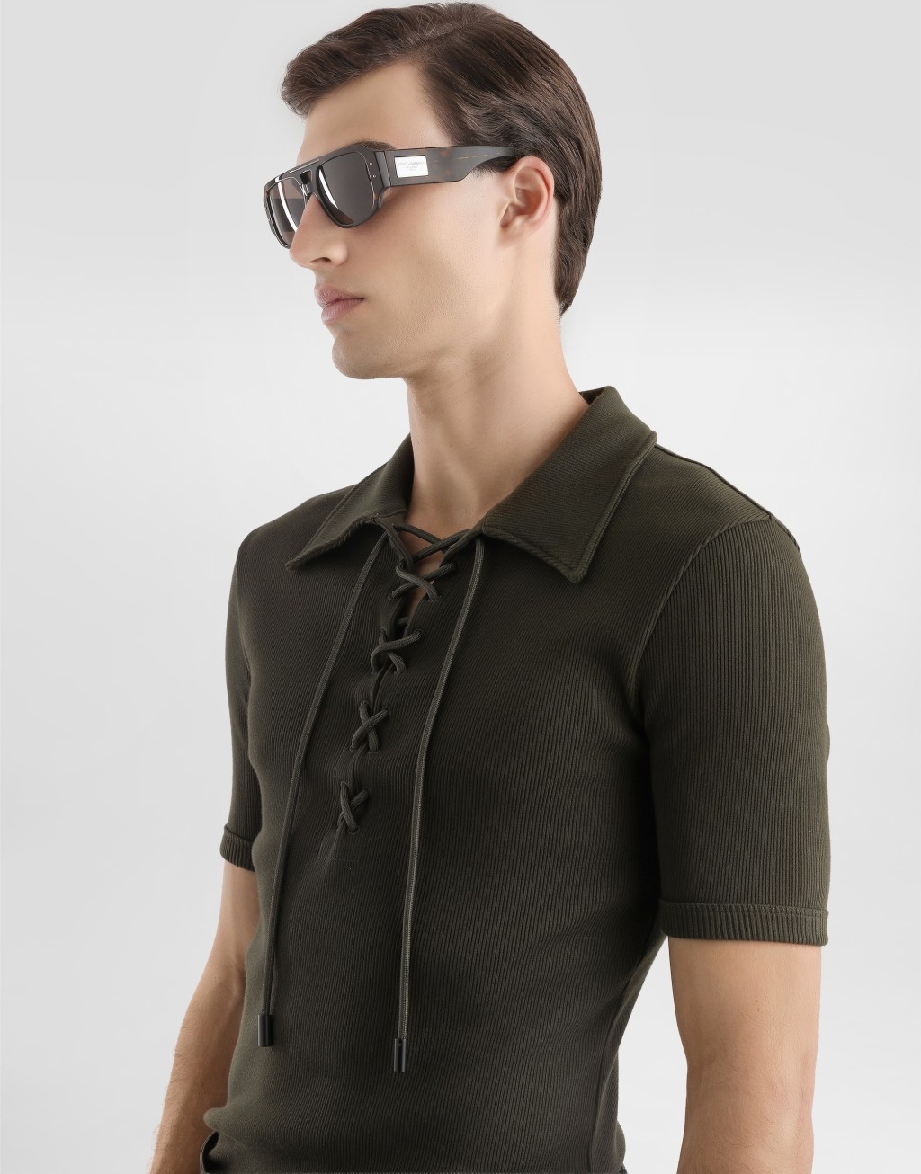 绑带双面布平纹针织短袖 Polo 衫5