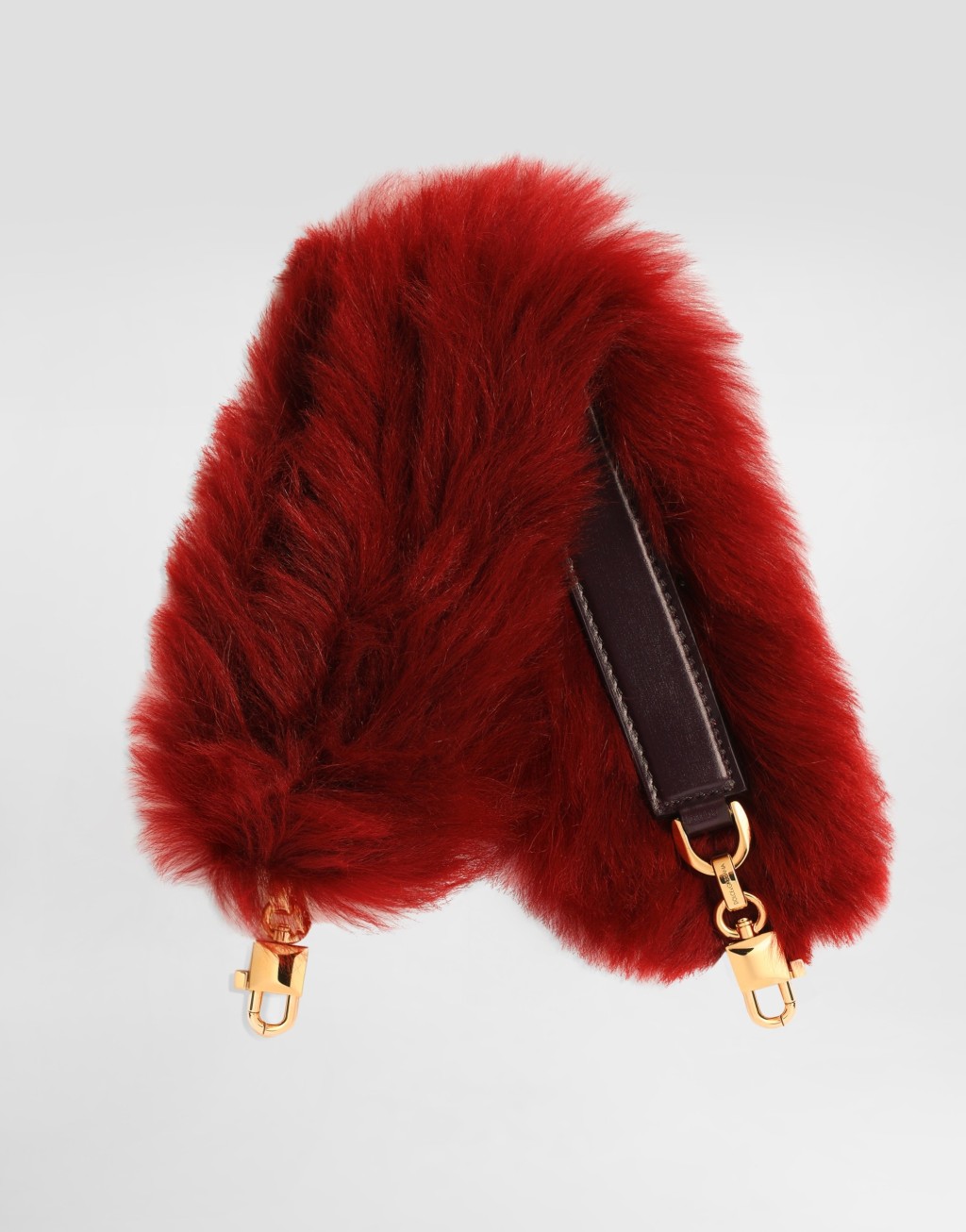 剪羊毛皮与palmellato纹小牛皮包袋肩带2