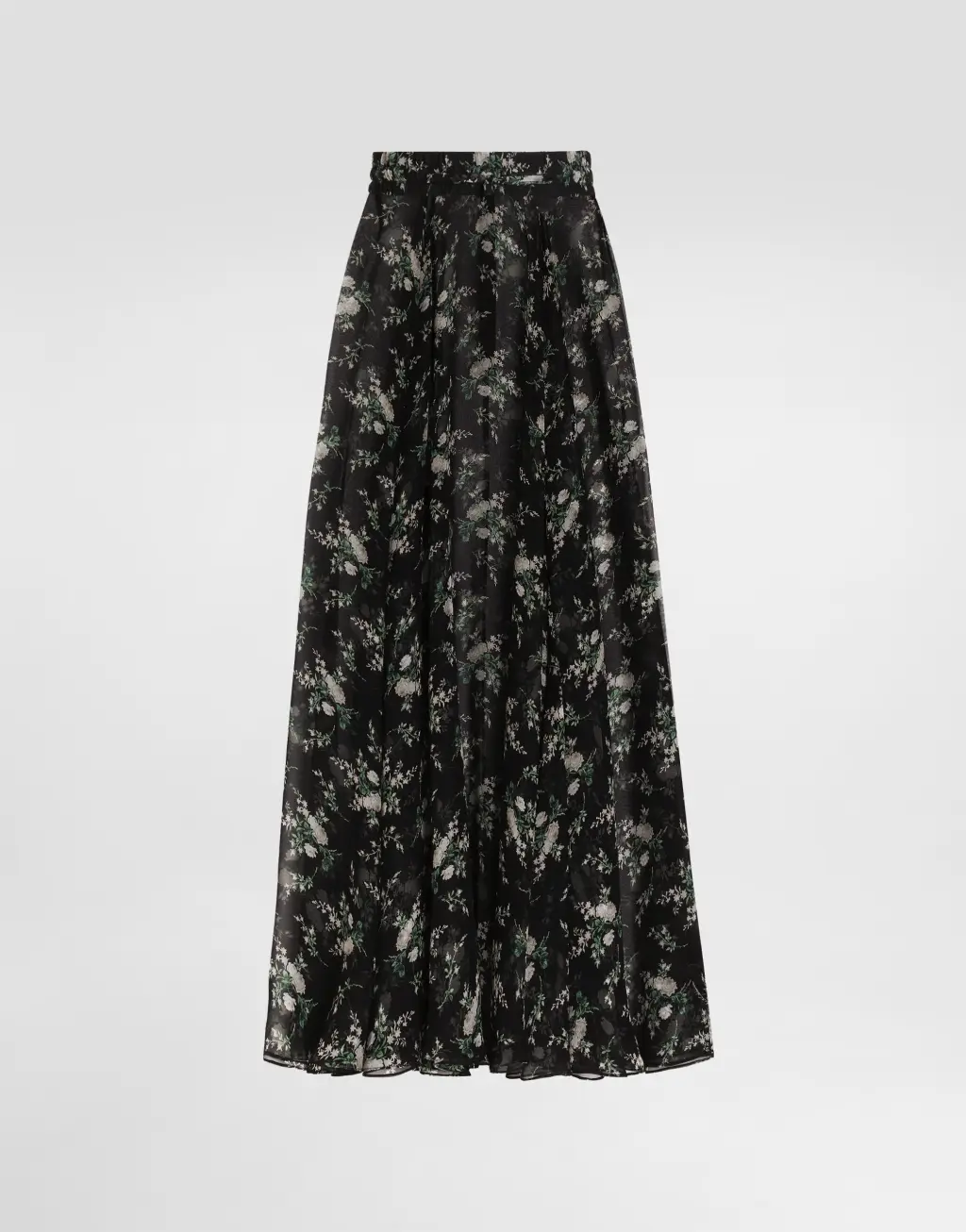 玫瑰与小花印花雪纺半身裙