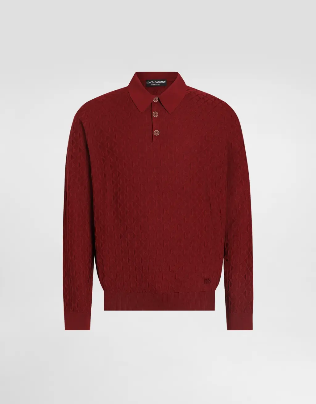 微点纹针织Polo衫