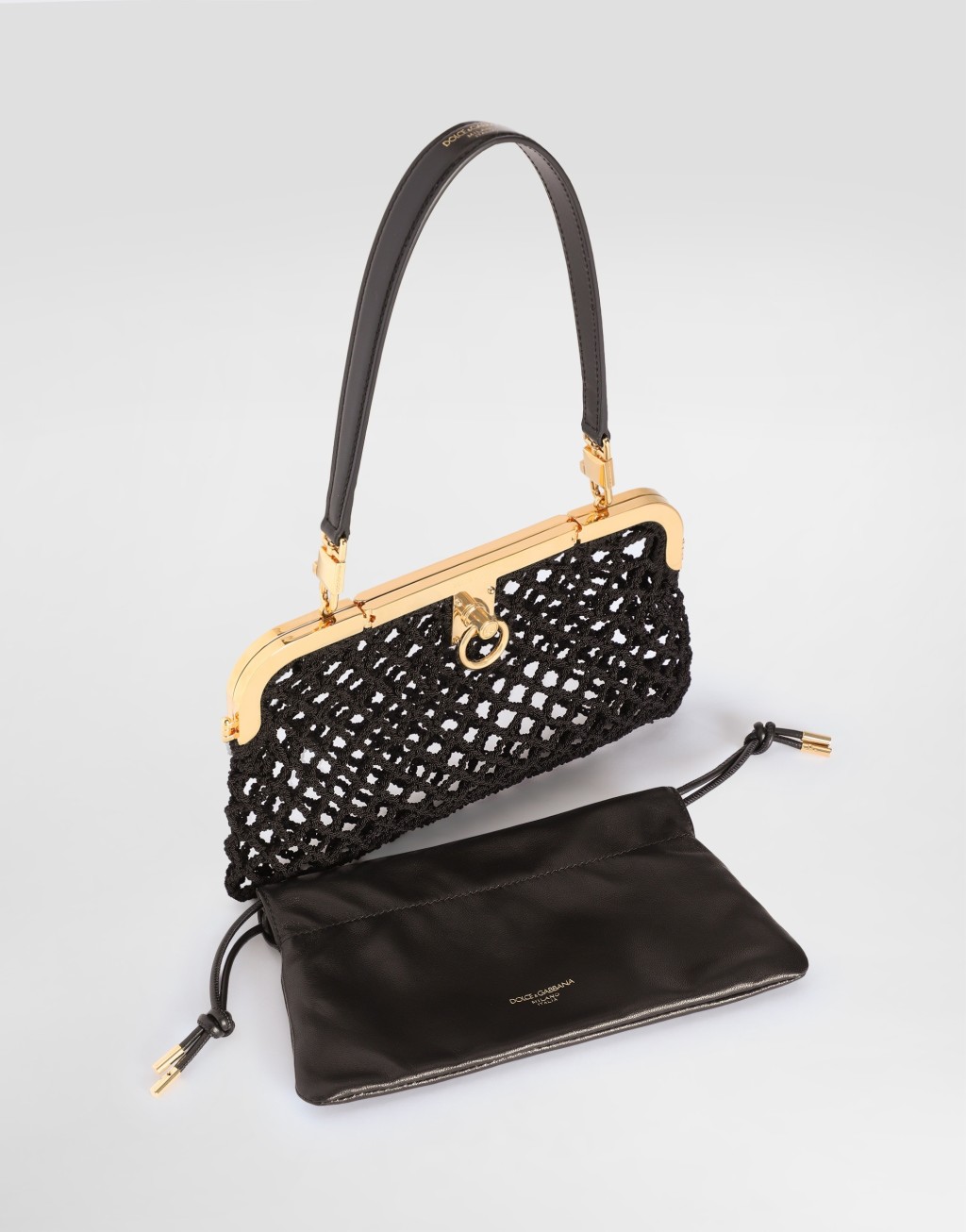 Amanda 网眼与Palmellato纹理小牛皮手袋5