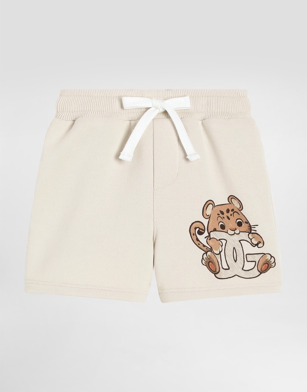 豹纹和DG徽标印花抓绒百慕大短裤1