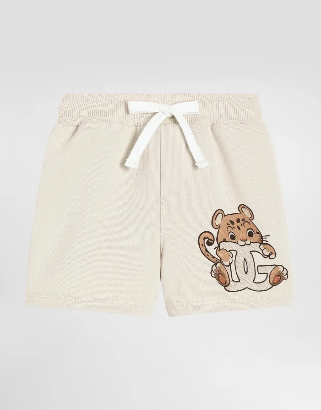 豹纹和DG徽标印花抓绒百慕大短裤