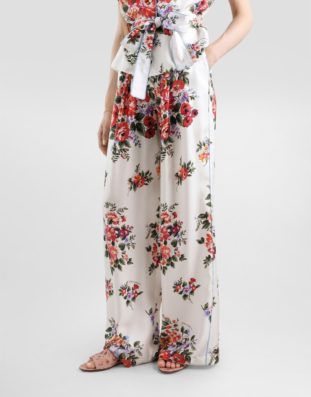 花束印花斜纹长裤4