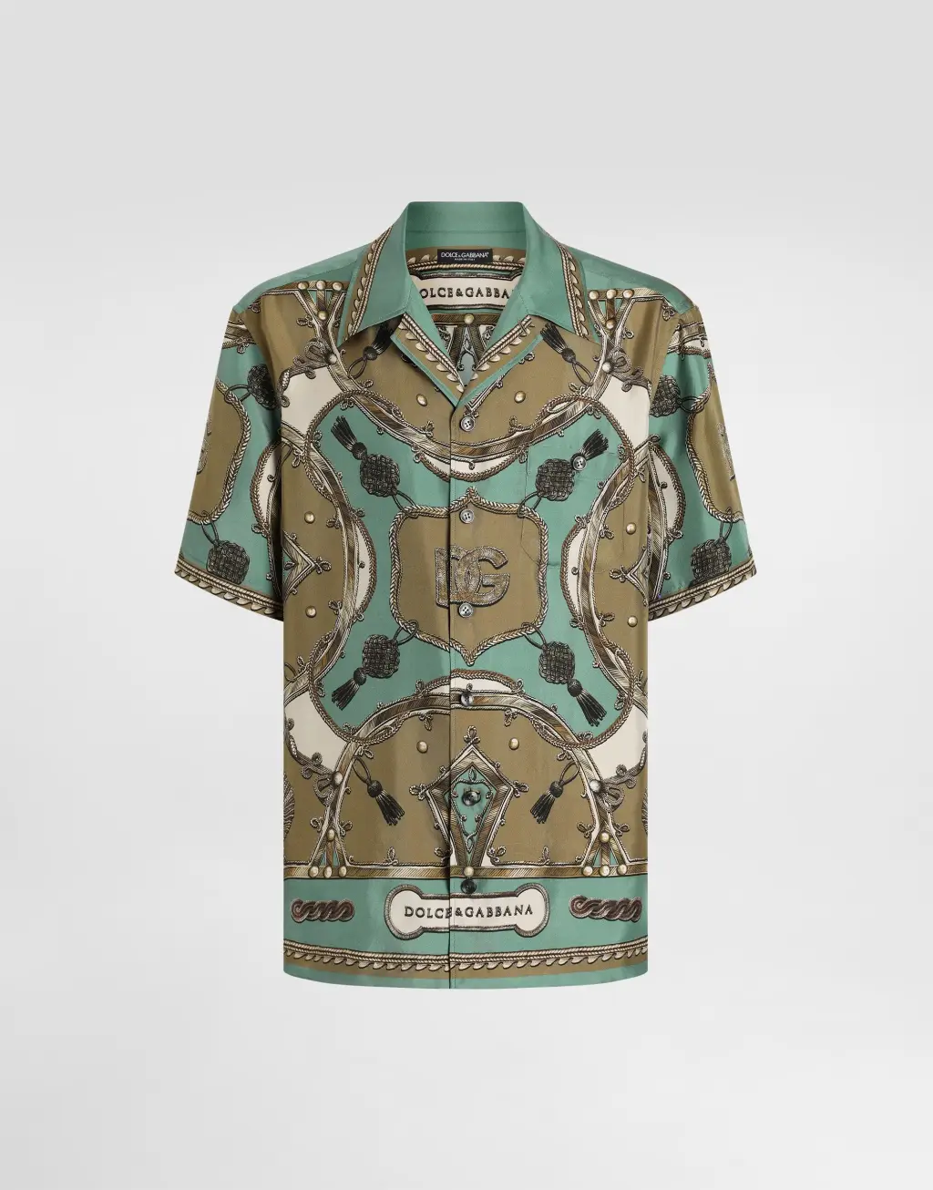 cargo 印花夏威夷水洗真丝斜纹衬衫