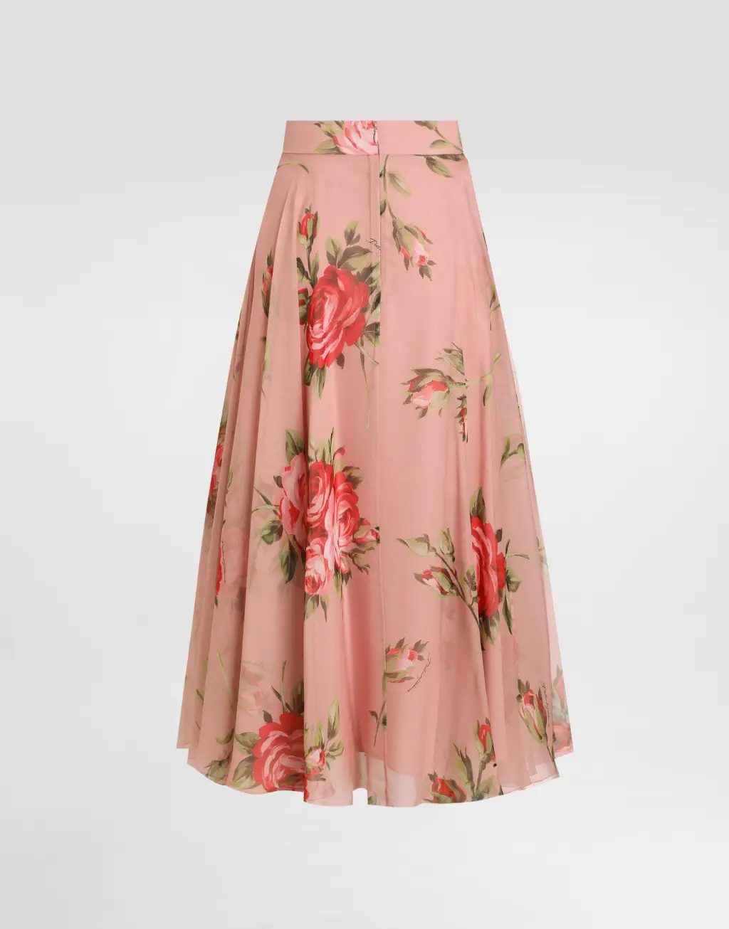 玫瑰印花雪纺伞裙