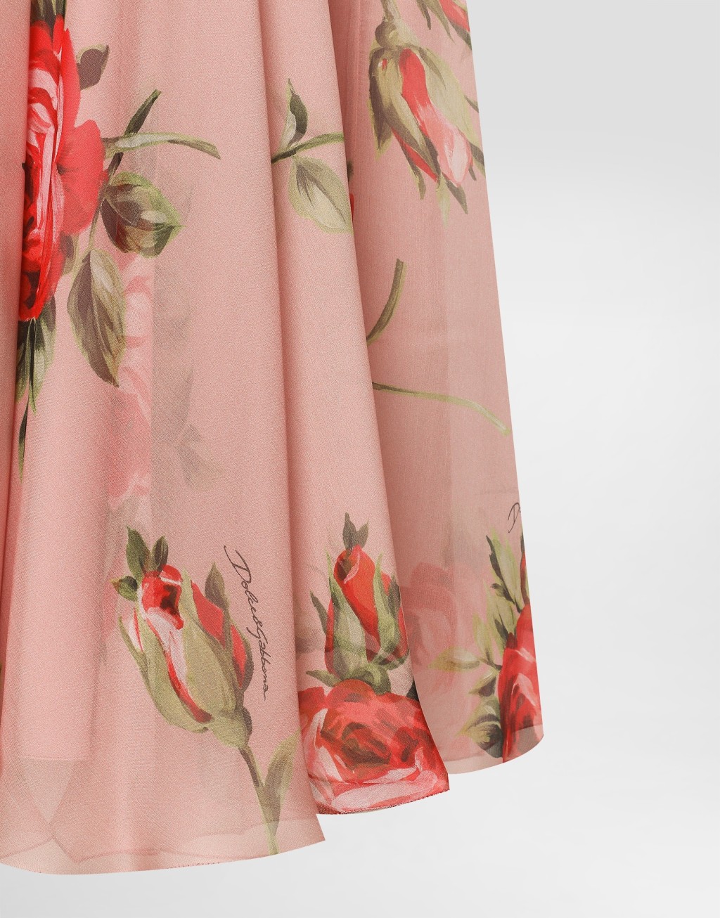 玫瑰印花雪纺伞裙4