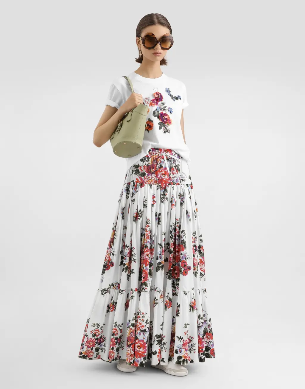 花卉贴布针织T恤