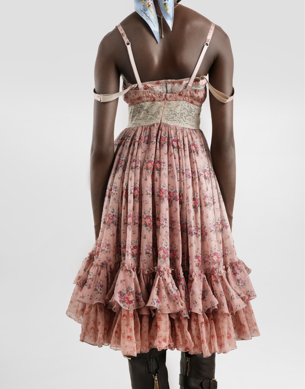 小花束印花雪纺连衣裙5