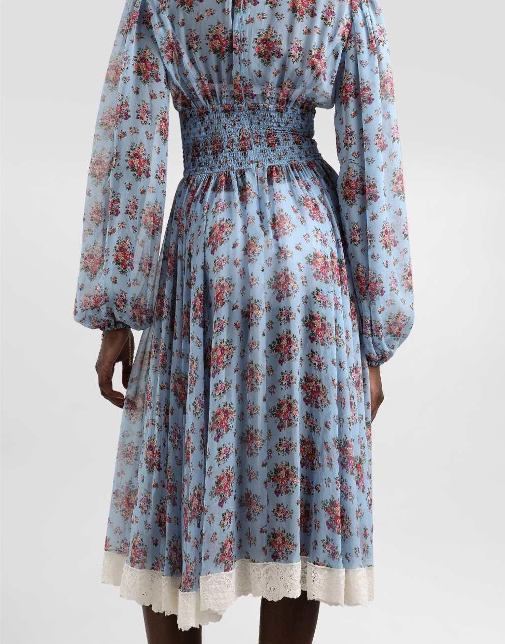 小花束印花雪纺连衣裙5