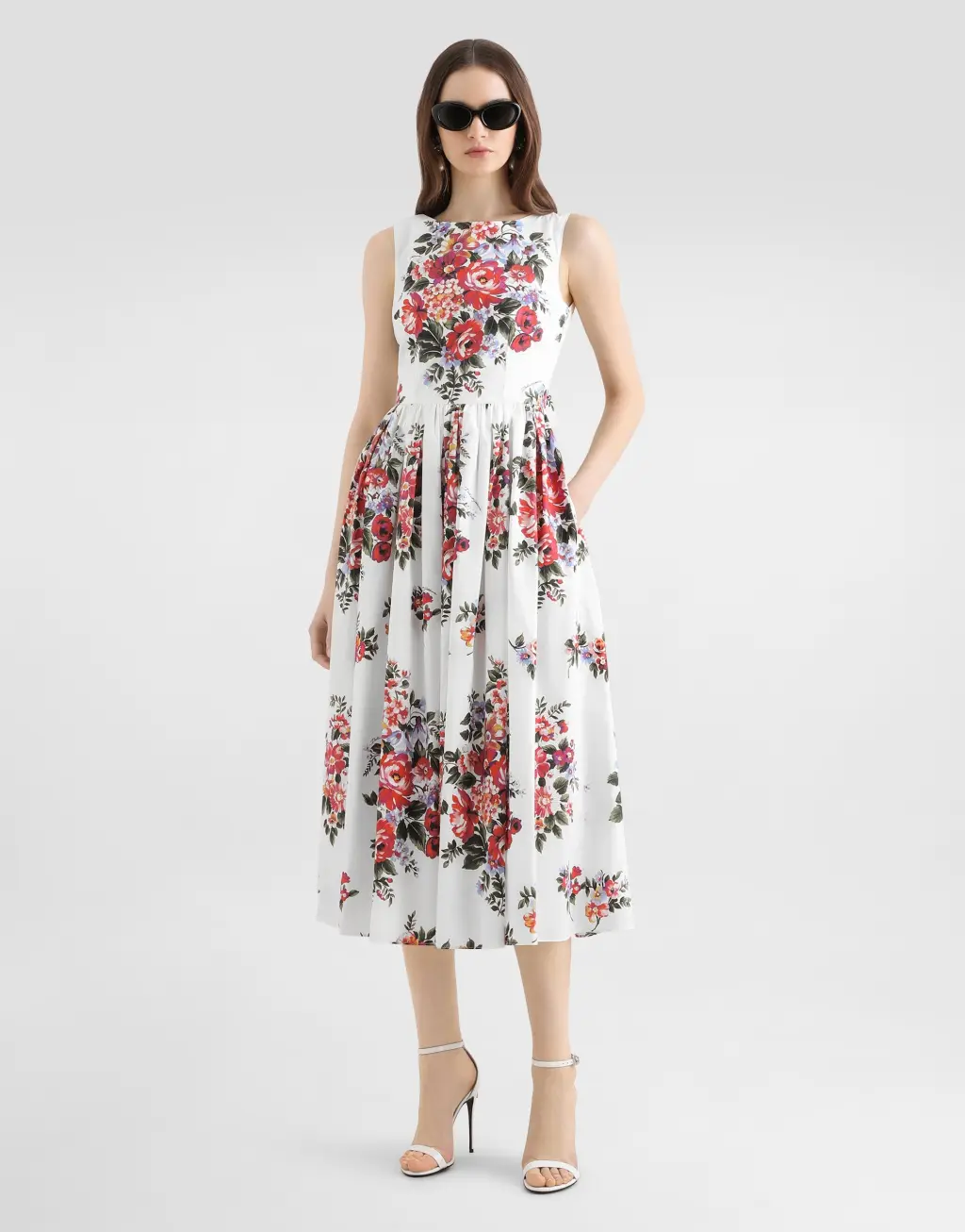 花束印花棉质连衣裙