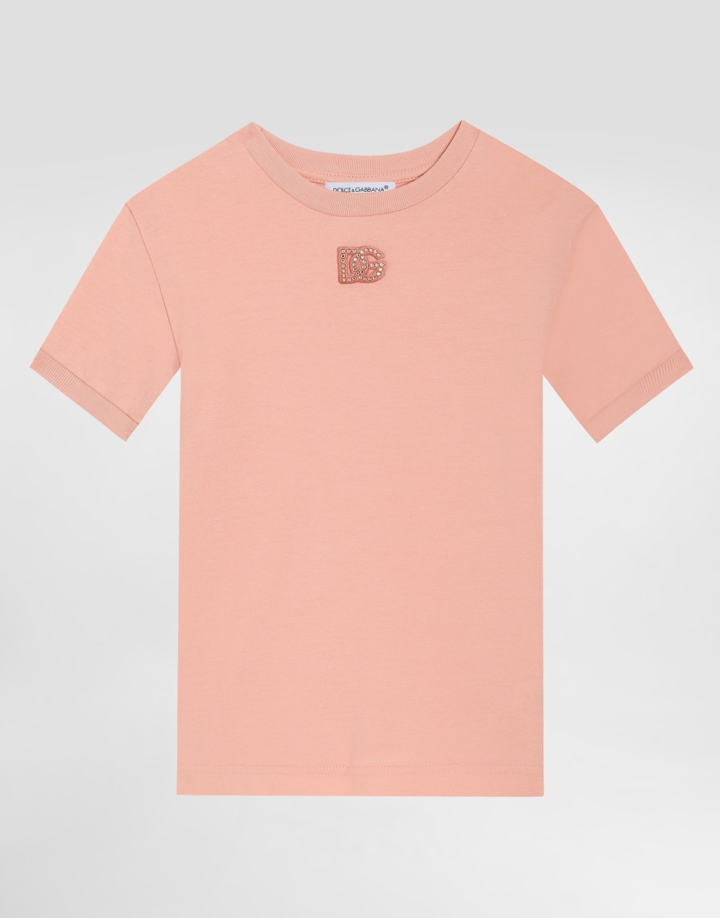 带DG贴片和水钻平纹针织T恤1