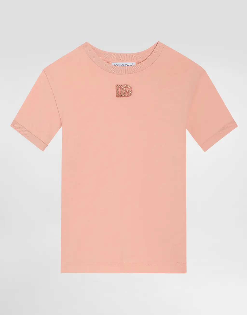 带DG贴片和水钻平纹针织T恤