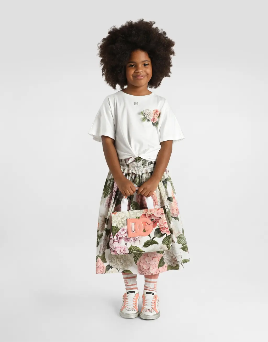 绣球花印花府绸半身裙