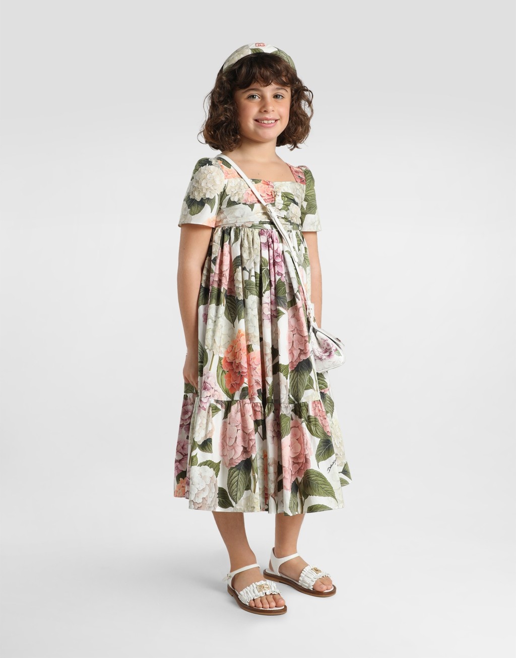 绣球花印花府绸连衣裙2