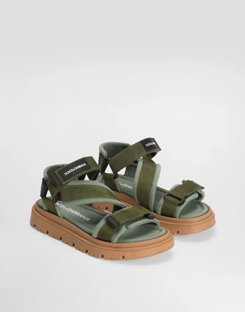 织物与纳帕小牛皮凉鞋