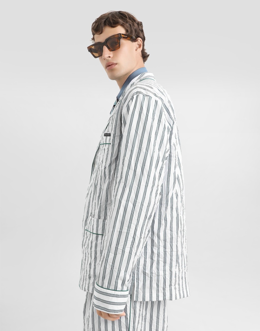 褶皱条纹府绸梳妆袍5