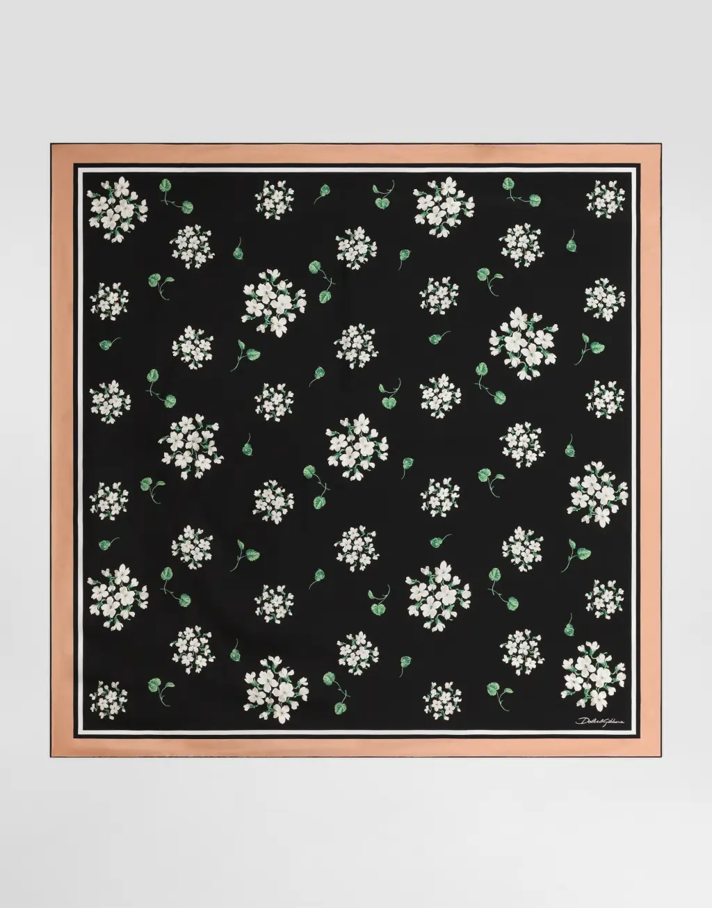 90x90 天竺葵印花真丝斜纹丝巾