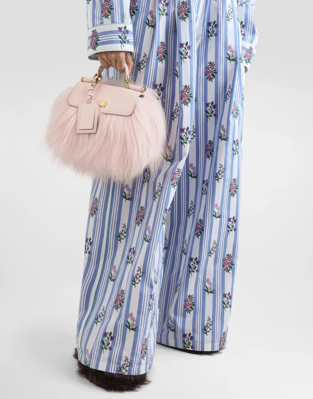 长毛山羊皮与Plongé小牛皮材质 Mini My Sicily 迷你手袋