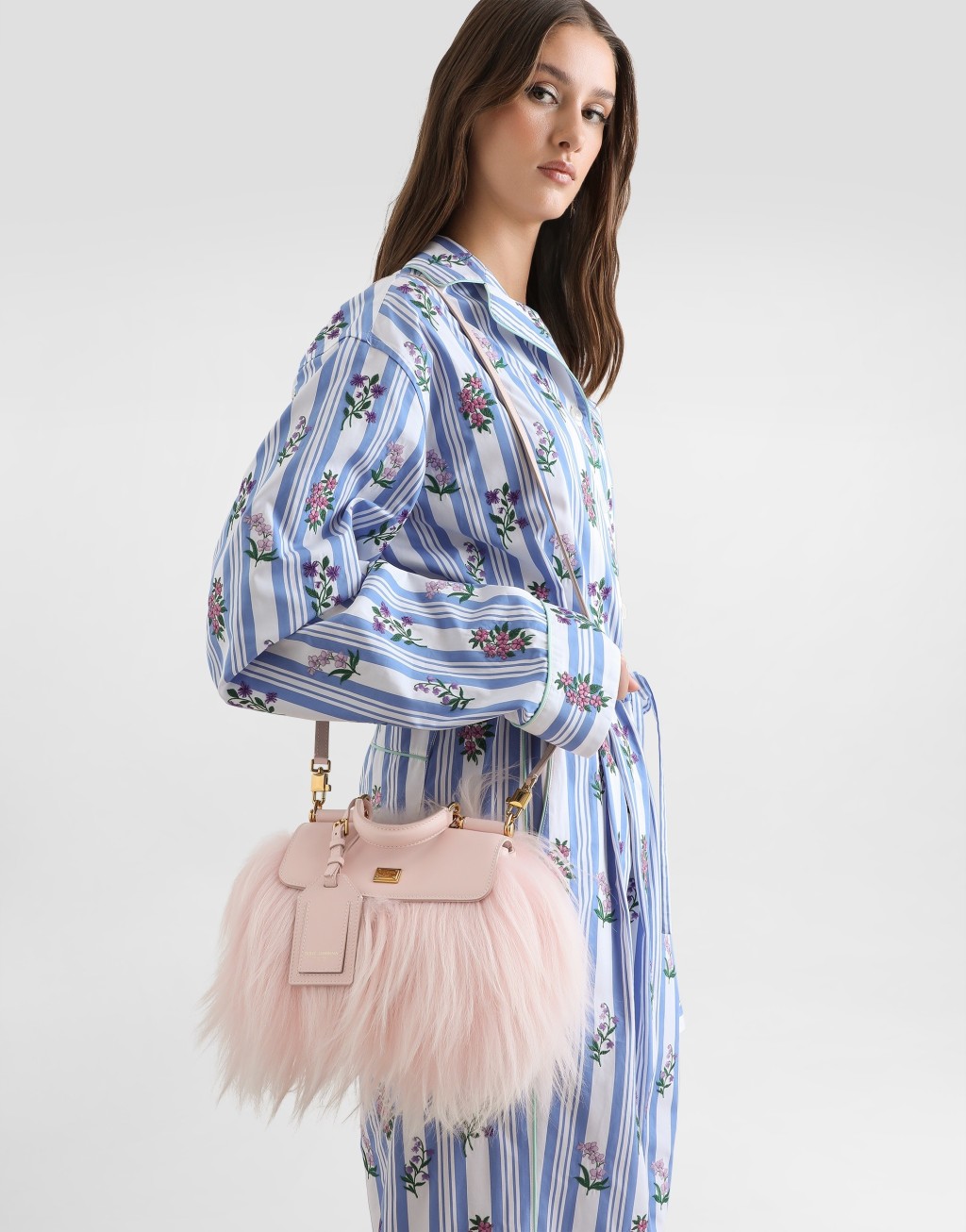 长毛山羊皮与Plongé小牛皮材质 Mini My Sicily 迷你手袋9