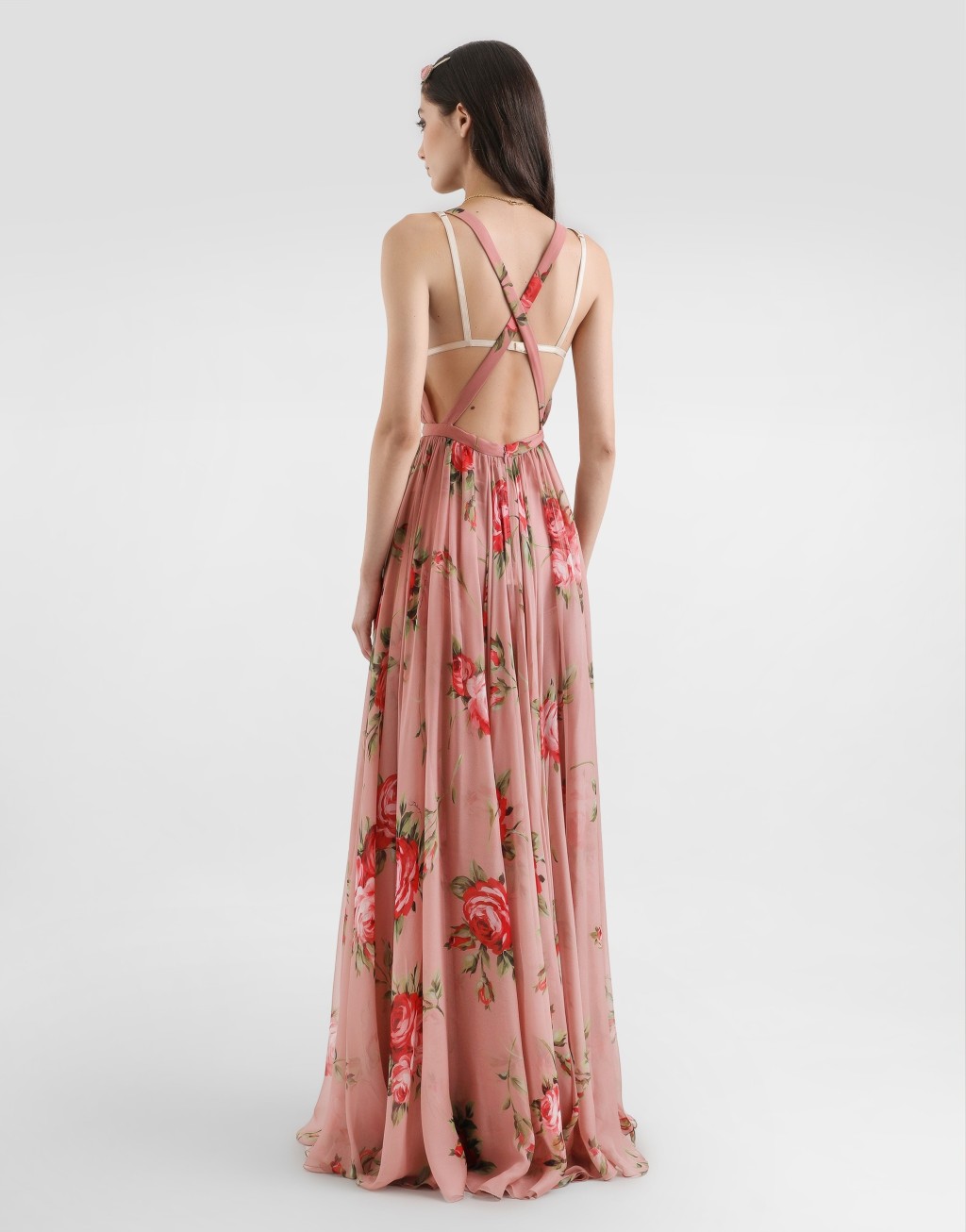 【雪纺裙】玫瑰花束印花雪纺连衣裙3