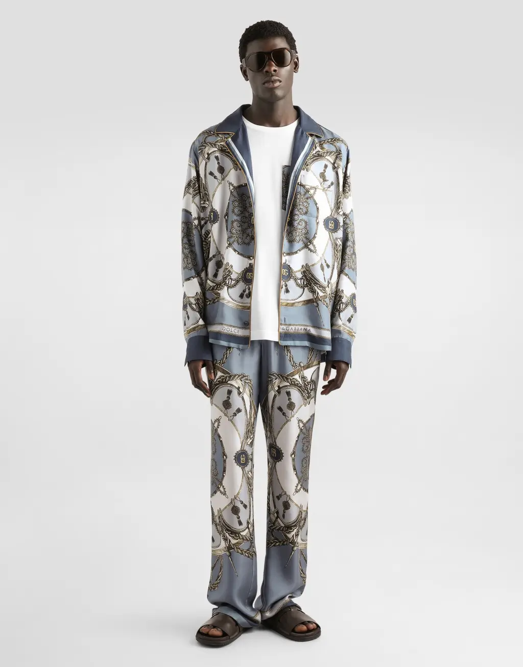 cargo 印花Vanity真丝斜纹长裤