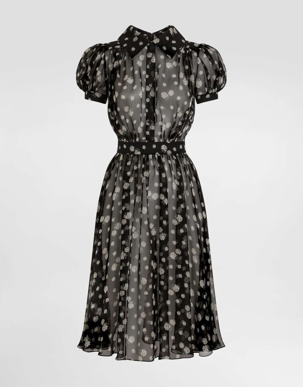 【雪纺裙】小玫瑰与波点印花雪纺连衣裙1